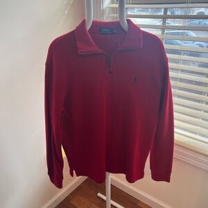 NWOT Men's Polo Ralph Lauren Red 1/4 zip long sleeve top sz M